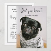 Mijn mens is de Dog Foto Retirement Party Kaart (Voorkant / Achterkant)