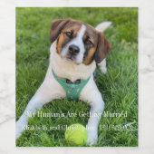 Mijn mens wordt getrouwd met Verloving Foto Wijn Etiket (Enkel label)