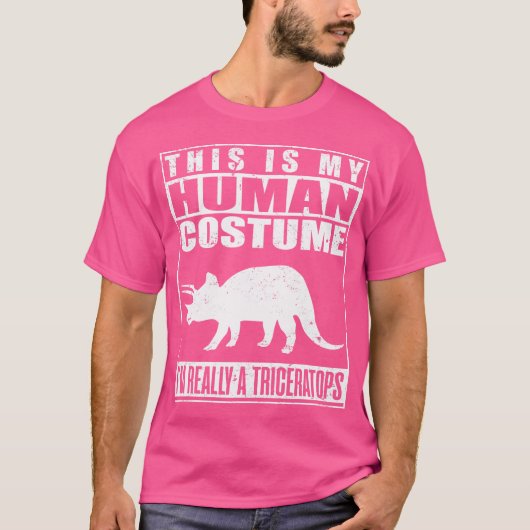 Mijn menselijke kostuum is een Triceratops Hallowe T-shirt (Voorkant)