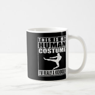 Mijn menselijke kostuum shirt ik ben een kickbokse koffiemok