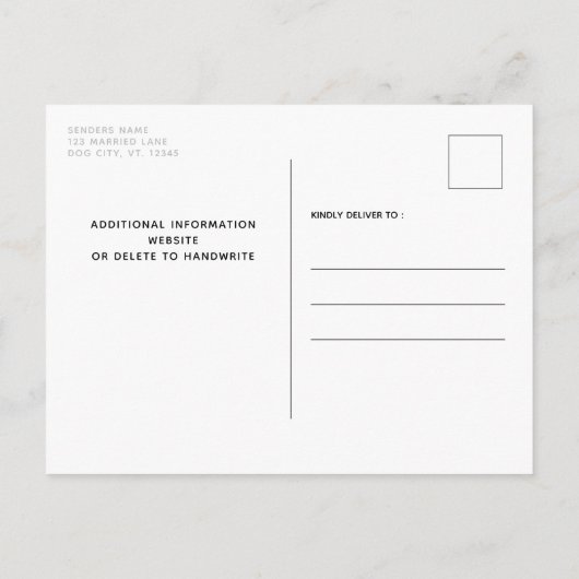 Mijn mensen die getrouwd zijn foto opslaan de datu aankondigingskaart (Achterkant)