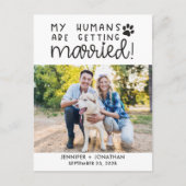 Mijn mensen die getrouwd zijn met een hondfoto red aankondigingskaart (Voorkant)