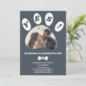 Mijn mensen die getrouwd zijn met een verloving fo aankondiging (Staand voorkant)