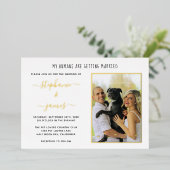 Mijn mensen die trouwen met foto's weduwschap folie uitnodiging (Staand Voorkant)