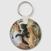 Mijn Mensen Gaan Trouwen Aangepaste Hond Foto Sleutelhanger (Voorkant)