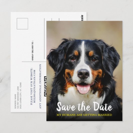 Mijn mensen gaan trouwen | Hond Bewaar de datum Briefkaart (Voorkant / Achterkant)
