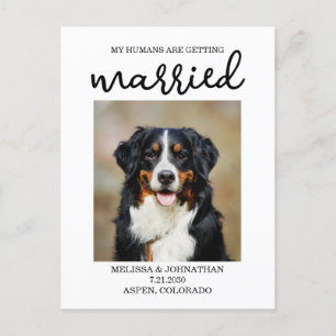 Mijn mensen gaan trouwen   Hond Bewaar de datum Briefkaart