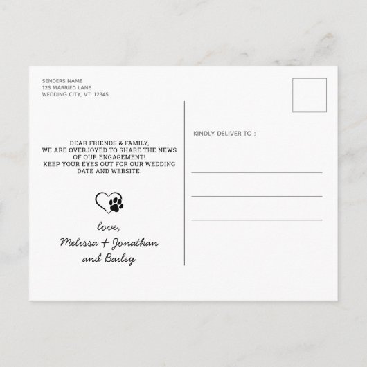 Mijn Mensen Gaan Trouwen Huisdier Trouwt Uitgebrei Aankondigingskaart (Achterkant)