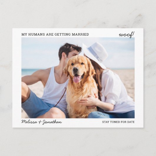 Mijn Mensen Gaan Trouwen Huisdier Trouwt Uitgebrei Aankondigingskaart (Voorkant)