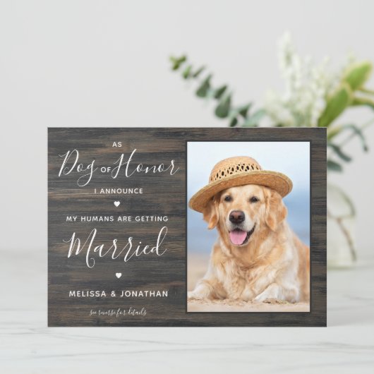 Mijn Mensen Gaan Trouwen QR Code Huisdier Huwelijk Kaart (Staand voorkant)