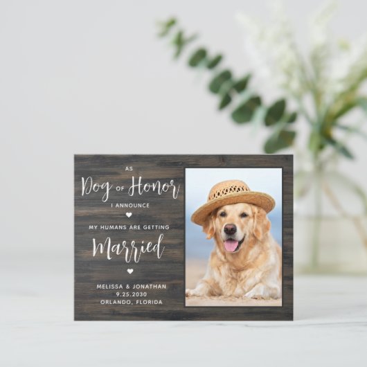 Mijn Mensen Gaan Trouwen QR Code Huisdierhuwelijk Uitnodiging Briefkaart (Staand voorkant)