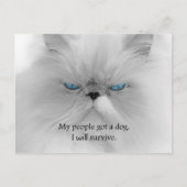 Mijn mensen hebben een hond. Ik zal overleven. Briefkaart (Voorkant)