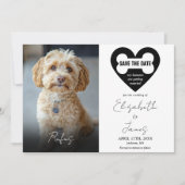 Mijn Mensen Hond 2 Foto's QR Code Trouwen Save The Date (Voorkant)