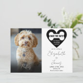 Mijn Mensen Hond 2 Foto's QR Code Trouwen Save The Date (Staand voorkant)
