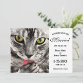 Mijn mensen krijgen een gehuwd katfotohuwelijk save the date (Staand voorkant)