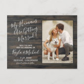 Mijn mensen krijgen een gehuwde foto Dog Aankondigingskaart (Voorkant)