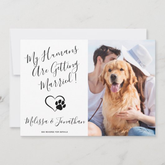 Mijn mensen krijgen een gehuwde QR-code Dog Wedden Kaart (Voorkant)