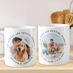 Mijn mensen krijgen een gehuwde Verloving Dog Foto Koffiemok<br><div class="desc">Viel je verloving en geef een unieke hondenbruiloft met deze aangepaste foto's, en gepersonaliseerd 'Mijn mensen worden getrouwd... sparen de datum' koffie mok. Deze aangepaste mok voor de koffie van de fotobruiloft is perfect voor verlofpartijen en een alternatief voor het bewaren van de datumkaarten. Pas uw favoriete foto's, namen en...</div>