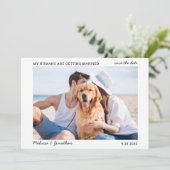 Mijn mensen krijgen een getrouwde foto van het huw save the date (Staand voorkant)