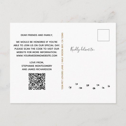 Mijn mensen krijgen een huwelijk met een foto van  uitnodiging briefkaart (Achterkant)