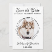 Mijn mensen krijgen een huwelijk met een hond. save the date (Voorkant)