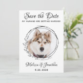 Mijn mensen krijgen een huwelijk met een hond. save the date (Staand voorkant)