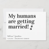 Mijn mensen krijgen een huwelijk met een hond. save the date (Voorkant)