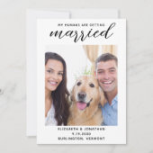 Mijn mensen krijgen een huwelijk met een hond. save the date (Voorkant)