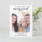 Mijn mensen krijgen een huwelijk met een hond. save the date (Staand voorkant)