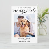 Mijn mensen krijgen een huwelijksfoto van Dog Wedd Save The Date (Staand voorkant)