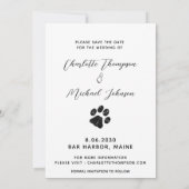 Mijn mensen krijgen een huwelijksfoto van Dog Wedd Save The Date (Achterkant)