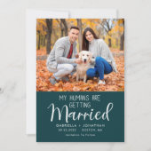 Mijn Mensen Trouwen Hond Foto Groen Trouwen Save The Date (Voorkant)