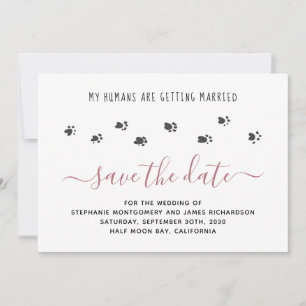 Mijn mensen trouwen Roze gouden huisdier bruiloft Save The Date