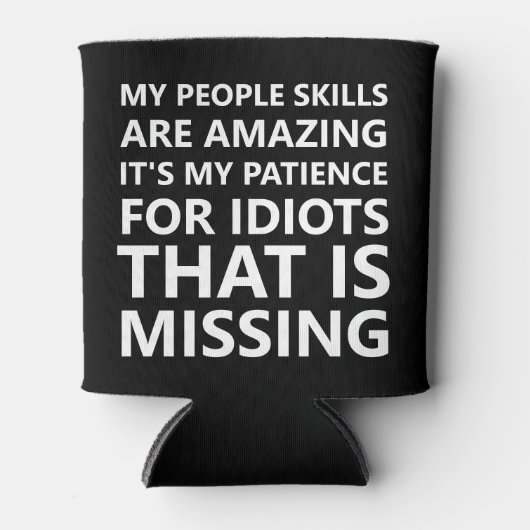 Mijn mensen vaardigheden grappig blikjeskoeler (Voorkant)