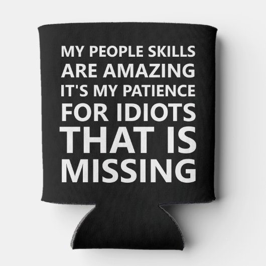 Mijn mensen vaardigheden grappig blikjeskoeler (Achterkant)