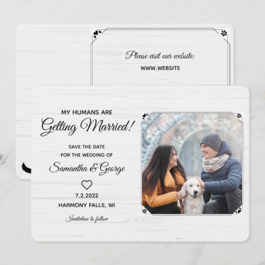 Mijn mensen worden gehuwd - Dog bewaart de datum Kaart (Voorkant / Achterkant)