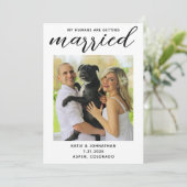 Mijn mensen worden gehuwd - een simpel hondenhuwel save the date (Staand voorkant)