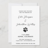 Mijn mensen worden gehuwd - een simpel hondenhuwel save the date (Achterkant)