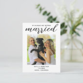 Mijn mensen worden gehuwd. Eenvoudig hondenweddens Aankondigingskaart (Staand voorkant)