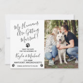 Mijn mensen worden gehuwd - legante hondenweduwen save the date (Voorkant)