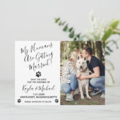 Mijn mensen worden gehuwd - legante hondenweduwen save the date (Staand voorkant)