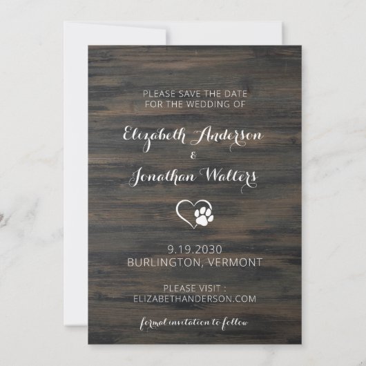 Mijn mensen worden gehuwd met een fotoweddenschap save the date (Achterkant)