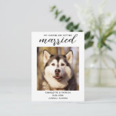 Mijn mensen worden gehuwd met een hond die de datu aankondigingskaart (Staand voorkant)