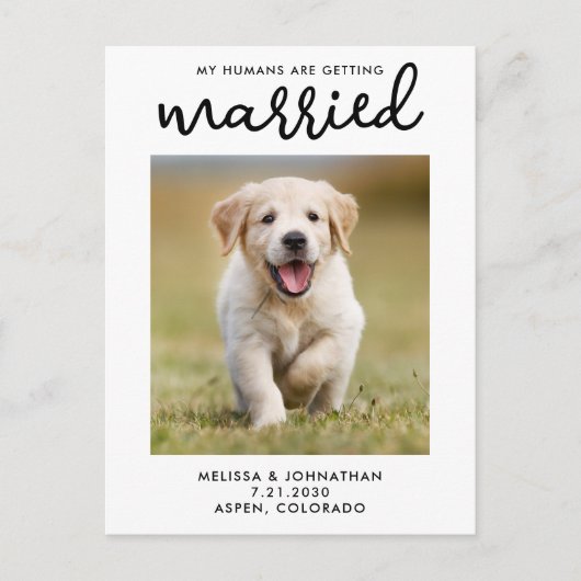 Mijn mensen worden gehuwd met een hond die de datu aankondigingskaart (Voorkant)