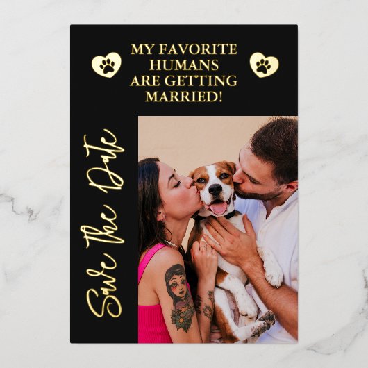 Mijn mensen worden gehuwd met een hond. folie uitnodiging (Voorkant)