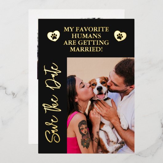 Mijn mensen worden gehuwd met een hond. folie uitnodiging (Voorkant / Achterkant)