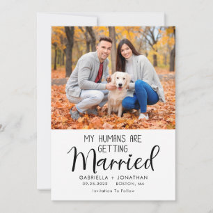 Mijn mensen worden gehuwd met een hond. save the date