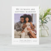 Mijn mensen worden gehuwd met huwelijksweddenschap save the date (Staand voorkant)