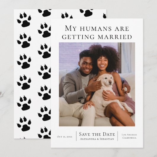 Mijn mensen worden gehuwd met huwelijksweddenschap save the date (Voorkant / Achterkant)