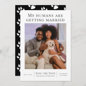 Mijn mensen worden gehuwd met huwelijksweddenschap save the date (Voorkant / Achterkant)